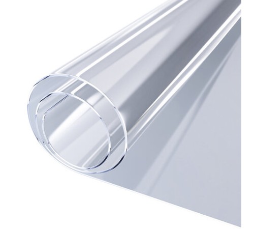 Коврик-подкладка, скатерть ПВХ прозрачная, гибкое/мягкое стекло, 120х60 см, 0,5 мм, DASWERK (ДАСВЕРК), 607875