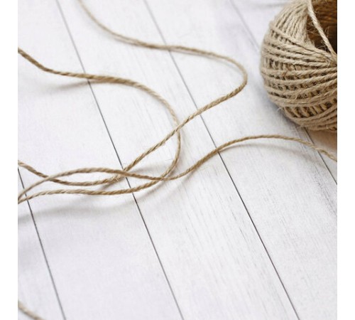 Шпагат джутовый полированный длина 165 м, диаметр 1,5 мм, 2-х ниточный, BRAUBERG, 607943