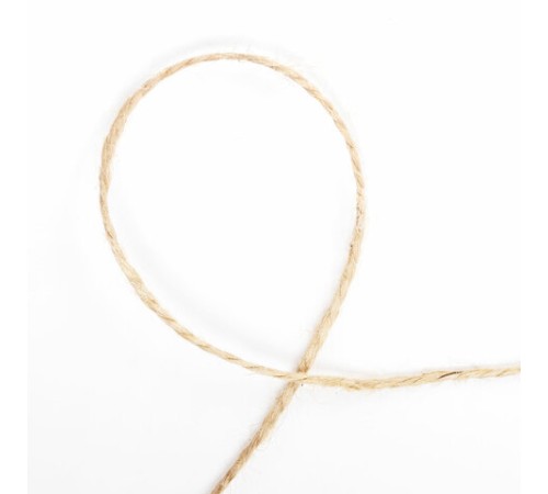 Шпагат джутовый полированный длина 100 м диаметр 1,5 мм, 2-х ниточный, BRAUBERG, 607947