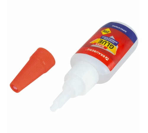 Клей моментальный ультрапрочный суперклей BRAUBERG EXTRA, 20 г, МАКСИМАЛЬНЫЙ ОБЪЕМ, 608101