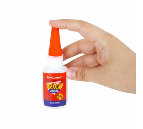 Клей моментальный ультрапрочный суперклей BRAUBERG EXTRA, 20 г, МАКСИМАЛЬНЫЙ ОБЪЕМ, 608101