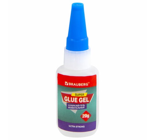 Клей-Гель моментальный ультрапрочный суперклей BRAUBERG EXTRA, 20 г, МАКСИМАЛЬНЫЙ ОБЪЕМ, 608102