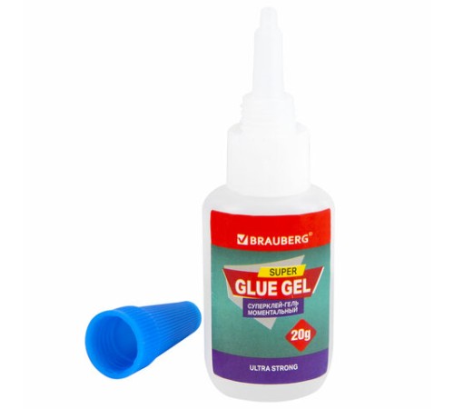 Клей-Гель моментальный ультрапрочный суперклей BRAUBERG EXTRA, 20 г, МАКСИМАЛЬНЫЙ ОБЪЕМ, 608102