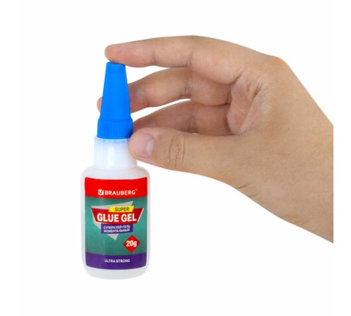 Клей-Гель моментальный ультрапрочный суперклей BRAUBERG EXTRA, 20 г, МАКСИМАЛЬНЫЙ ОБЪЕМ, 608102