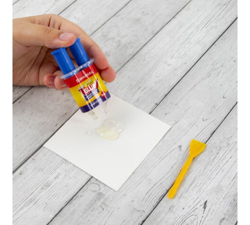 Клей универсальный эпоксидный шприц (смола+отвердитель) 3+3 мл суперпрочный, BRAUBERG EXTRA, 608104