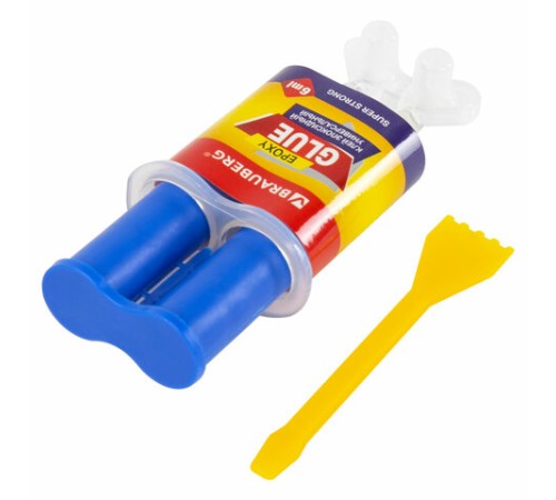 Клей универсальный эпоксидный шприц (смола+отвердитель) 3+3 мл суперпрочный, BRAUBERG EXTRA, 608104