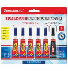 Клей моментальный Суперклей 5 шт. по 3 г + 