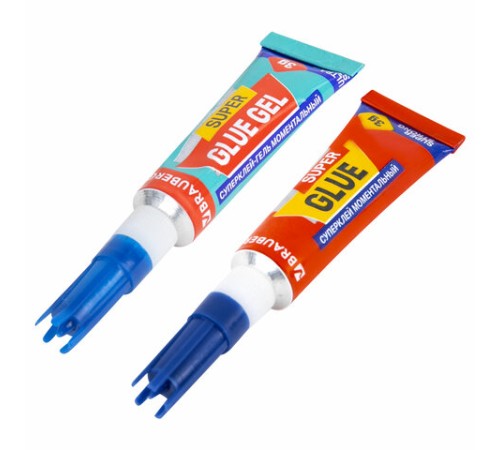 Клей-Гель моментальный 3 шт. по 3 г + Суперклей 3 шт. по 3 г, НАБОР 6 тюбиков, BRAUBERG EXTRA, 608108