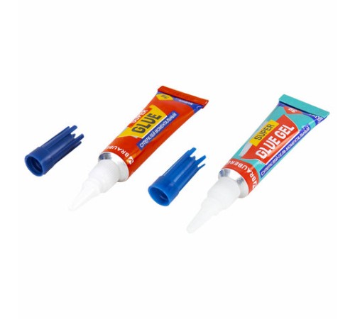 Клей-Гель моментальный 3 шт. по 3 г + Суперклей 3 шт. по 3 г, НАБОР 6 тюбиков, BRAUBERG EXTRA, 608108