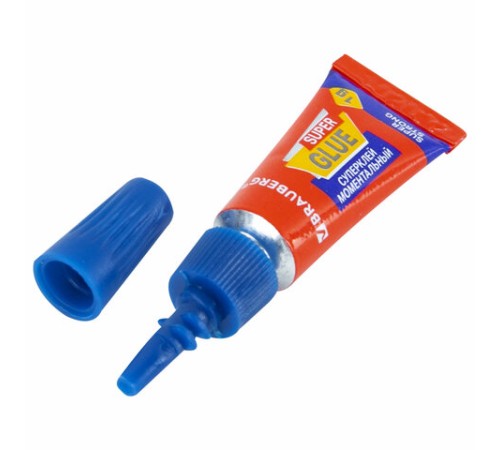 Клей моментальный суперклей экономичный BRAUBERG EXTRA, 1 г суперпрочный, КОМПЛЕКТ 6 ШТ., 608109