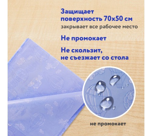 Настольное покрытие ЮНЛАНДИЯ для труда и творческих занятий, ПВХ, 