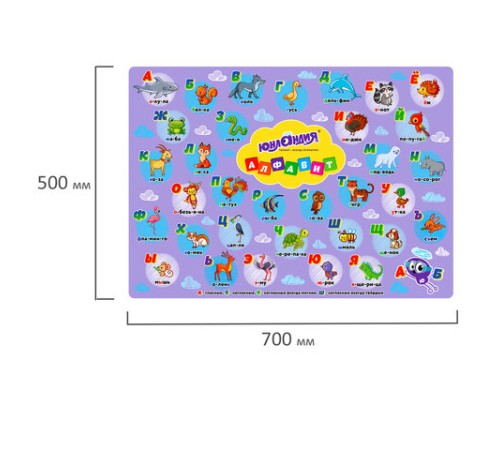 Настольное покрытие ЮНЛАНДИЯ для труда и творческих занятий, ПВХ, 