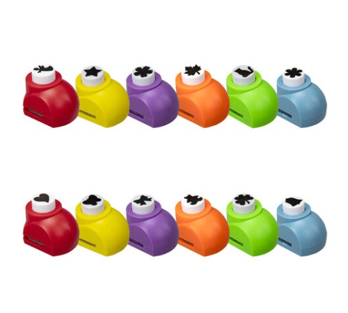 Дыроколы фигурные, НАБОР 12 видов, диаметр вырубки 16 мм, ОСТРОВ СОКРОВИЩ, 665227