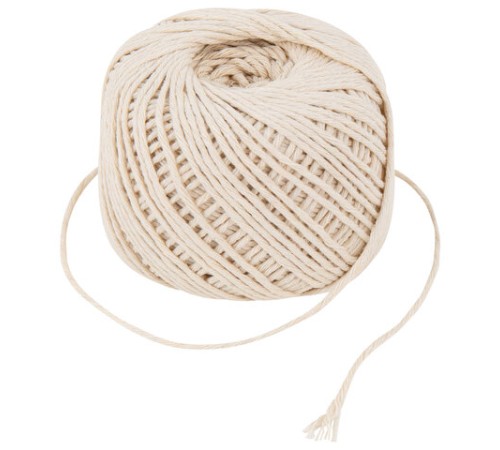 Шпагат хлопковый для прошивки документов, вязания, макраме, длина 100 м, диаметр 1,5 мм, BRAUBERG, 700361