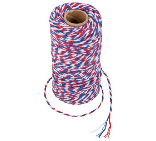 Нить хлопчатобумажная для прошивки документов, ТРИКОЛОР, диаметр 1,6 мм, длина 120 м, BRAUBERG, 700364