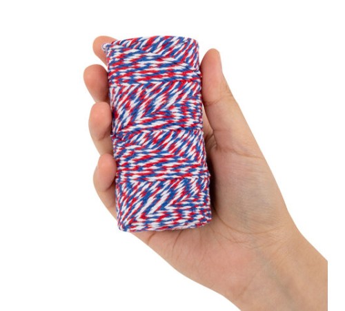 Нить хлопчатобумажная для прошивки документов, ТРИКОЛОР, диаметр 1,6 мм, длина 120 м, BRAUBERG, 700364