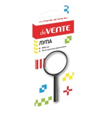 Лупа просмотровая deVENTE диаметр 40 мм, увеличение 10, пластиковая оправа, в картонной коробке, 00091038