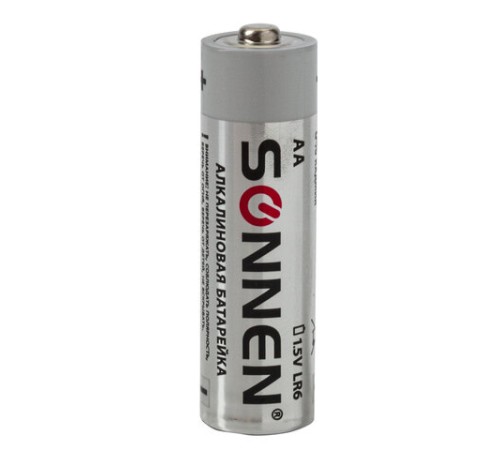 Батарейки КОМПЛЕКТ 24 шт., SONNEN Alkaline, АА(LR6, 15А), алкалиновые, пальчиковые, короб, 455095 Батарейки КОМПЛЕКТ 24 шт., SONNEN Alkaline, АА(LR6, 15А), алкалиновые, пальчиковые, короб, 455095