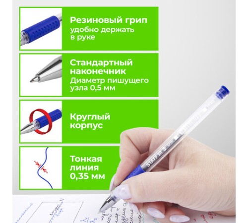 Ручка гелевая STAFF 