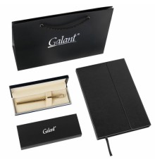 Ручка перьевая GALANT Versus, корпус золотистый, ежедневник недатированный А5 черный, пакет, 880906