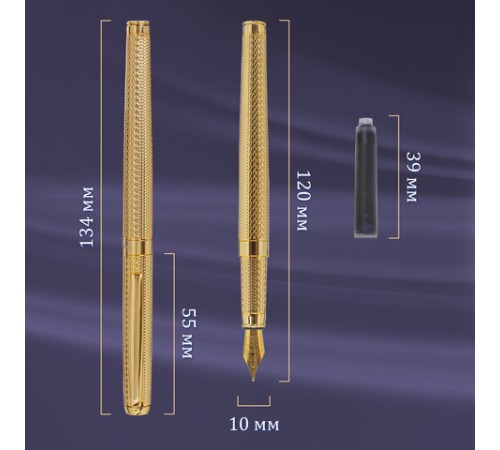 Ручка перьевая GALANT Versus, корпус золотистый, ежедневник недатированный А5 черный, пакет, 880906