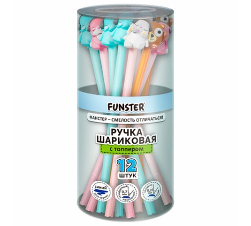 Ручка с топпером шариковая масляная FUNSTER (ФАНСТЕР) 