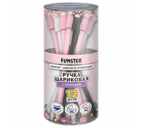 Ручка с топпером шариковая масляная FUNSTER (ФАНСТЕР) 