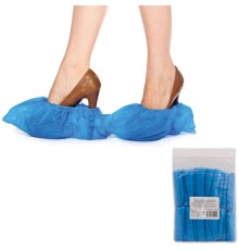 Бахилы КОМПЛЕКТ 100 штук (50 пар), ОСОБО ПРОЧНЫЕ, текстурированные, 40х15 см, 70 мкм, 6 г, ПВД, 6053