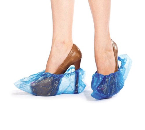 Бахилы КОМПЛЕКТ 100 штук (50 пар) в упаковке, ЭКОНОМ, размер 40х14 см, 2,2 г, ПНД, LAIMA, 103423