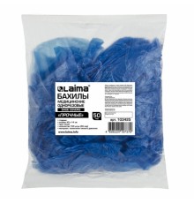 Бахилы КОМПЛЕКТ 100 штук (50 пар) в упаковке, ПРОЧНЫЕ, 40х14 см, 4 г, ПНД, LAIMA, 103425