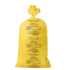 Мешки для мусора медицинские КОМПЛЕКТ 20 шт., класс Б (желтые), 100 л, 60х100 см, 14 мкм