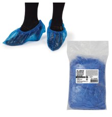 Бахилы КОМПЛЕКТ 100 штук (50 пар), ОСОБО ПРОЧНЫЕ, размер 40х14 см, 55 мкм, 6 г, ПНД, LAIMA, 104980