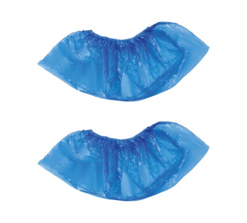 Бахилы КОМПЛЕКТ 100 штук (50 пар), ОСОБО ПРОЧНЫЕ, размер 40х14 см, 55 мкм, 6 г, ПНД, LAIMA, 104980