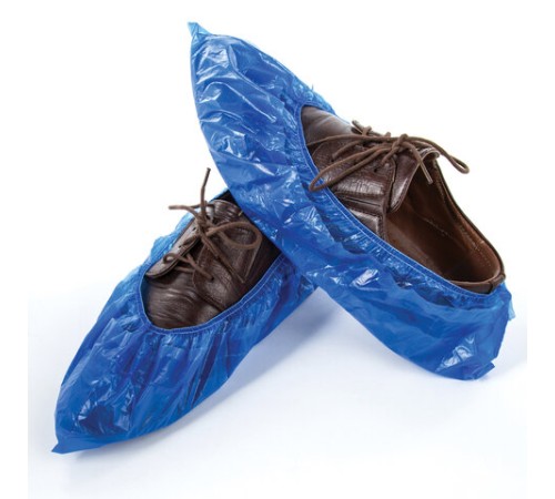 Бахилы КОМПЛЕКТ 30 штук (15 пар), СВЕРХПРОЧНЫЕ, двойная резинка, 40х14 см, 100 мкм, 10 г, LAIMA, 104981