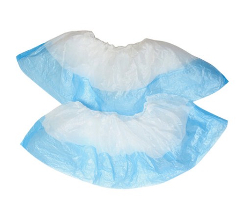 Бахилы КОМПЛЕКТ 50 штук (25 пар), ДВОЙНЫЕ (со стелькой), 40х14 см, 80 мкм, 6,5 г, ПНД, LAIMA, 104982