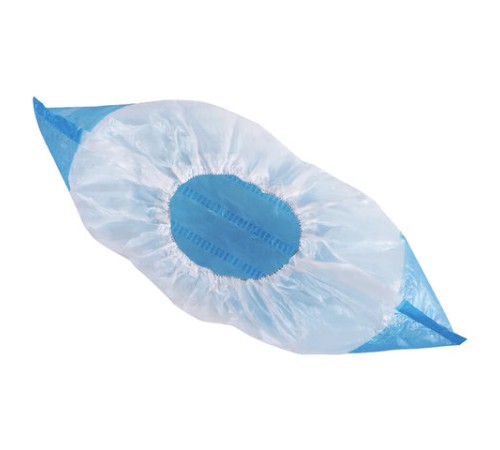 Бахилы КОМПЛЕКТ 50 штук (25 пар), ДВОЙНЫЕ (со стелькой), 40х14 см, 80 мкм, 6,5 г, ПНД, LAIMA, 104982