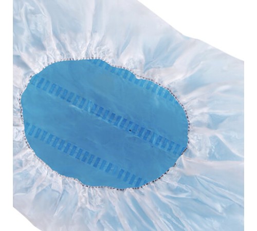 Бахилы КОМПЛЕКТ 50 штук (25 пар), ДВОЙНЫЕ (со стелькой), 40х14 см, 80 мкм, 6,5 г, ПНД, LAIMA, 104982