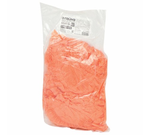 Бахилы КОМПЛЕКТ 100 штук (50 пар), ДЕТСКИЕ, размер 30х12 см, 2 г, ПНД, оранжевые, LAIMA, 104983