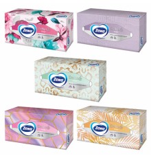 Салфетки косметические 90 штук в картонном боксе, 3-слойные, ZEWA Deluxe Design, 28420
