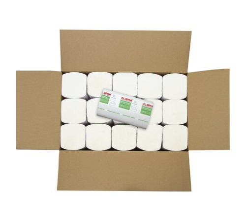 Полотенца бумажные 200 шт., LAIMA (H3) ADVANCED WHITE, 2-слойные, белые, КОМПЛЕКТ 15 пачек, 23х20,5, V-сложение, 111341