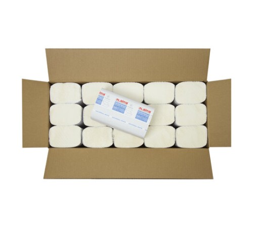 Полотенца бумажные 200 шт., LAIMA (H3) UNIVERSAL WHITE, 1-слойные, белые, КОМПЛЕКТ 15 пачек, 23x20,5, V-сложение, 111342