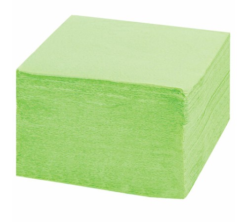 Салфетки бумажные 100 штук, 24х24 см, LAIMA, зелёные (пастельный цвет), 100% целлюлоза, 111791