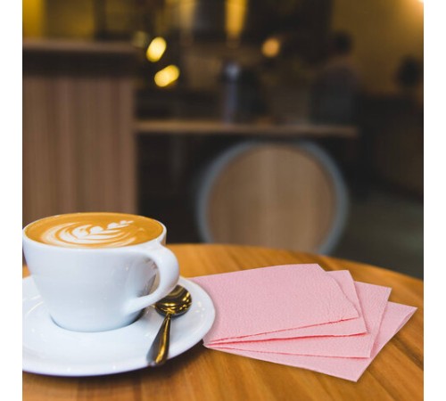 Салфетки бумажные, 250 штук, 24х24 см, LAIMA, красные (пастельный цвет), 100% целлюлоза, 111950