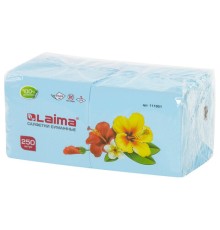 Салфетки бумажные 250 штук, 24х24 см, LAIMA, синие (пастельный цвет), 100% целлюлоза, 111951