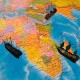 Карта мира политическая 199х134 см, 1:15,5М, с ламинацией, интерактивная, европодвес, BRAUBERG, 112387