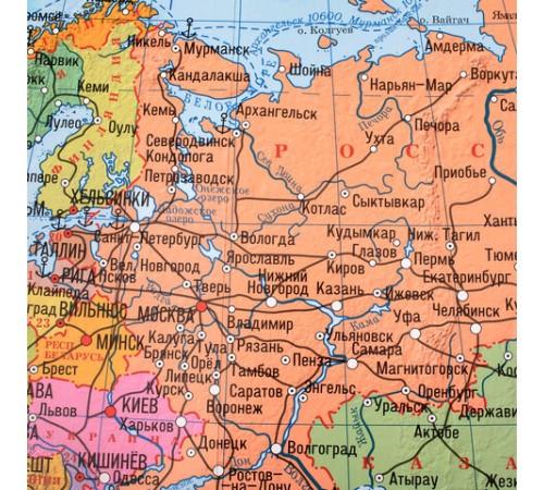 Карта мира политическая 199х134 см, 1:15,5М, с ламинацией, интерактивная, европодвес, BRAUBERG, 112387