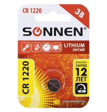 Батарейка литиевая SONNEN Lithium CR1220 