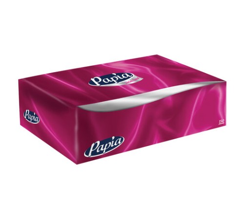 Салфетки косметические 100 штук в картонном боксе, 2-слойные, PAPIA, 5055478