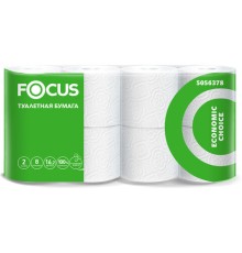 Бумага туалетная, спайка 8 шт., 2-слойная (8х16,2 м) Focus Economic Choice, белая, 5056378