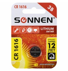 Батарейка литиевая SONNEN Lithium CR1616 